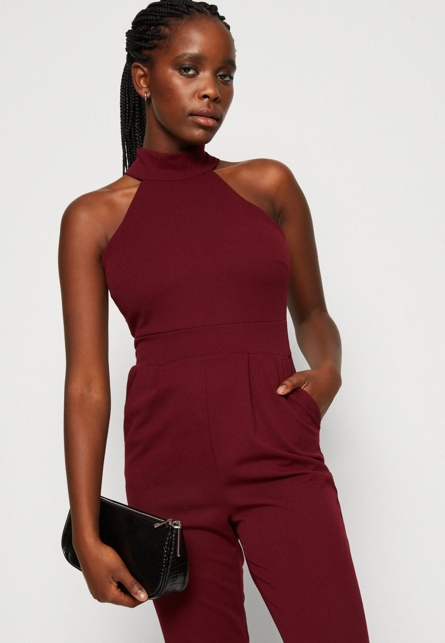 Wal G Violet Halter - Jumpsuit - Wine - Image 4