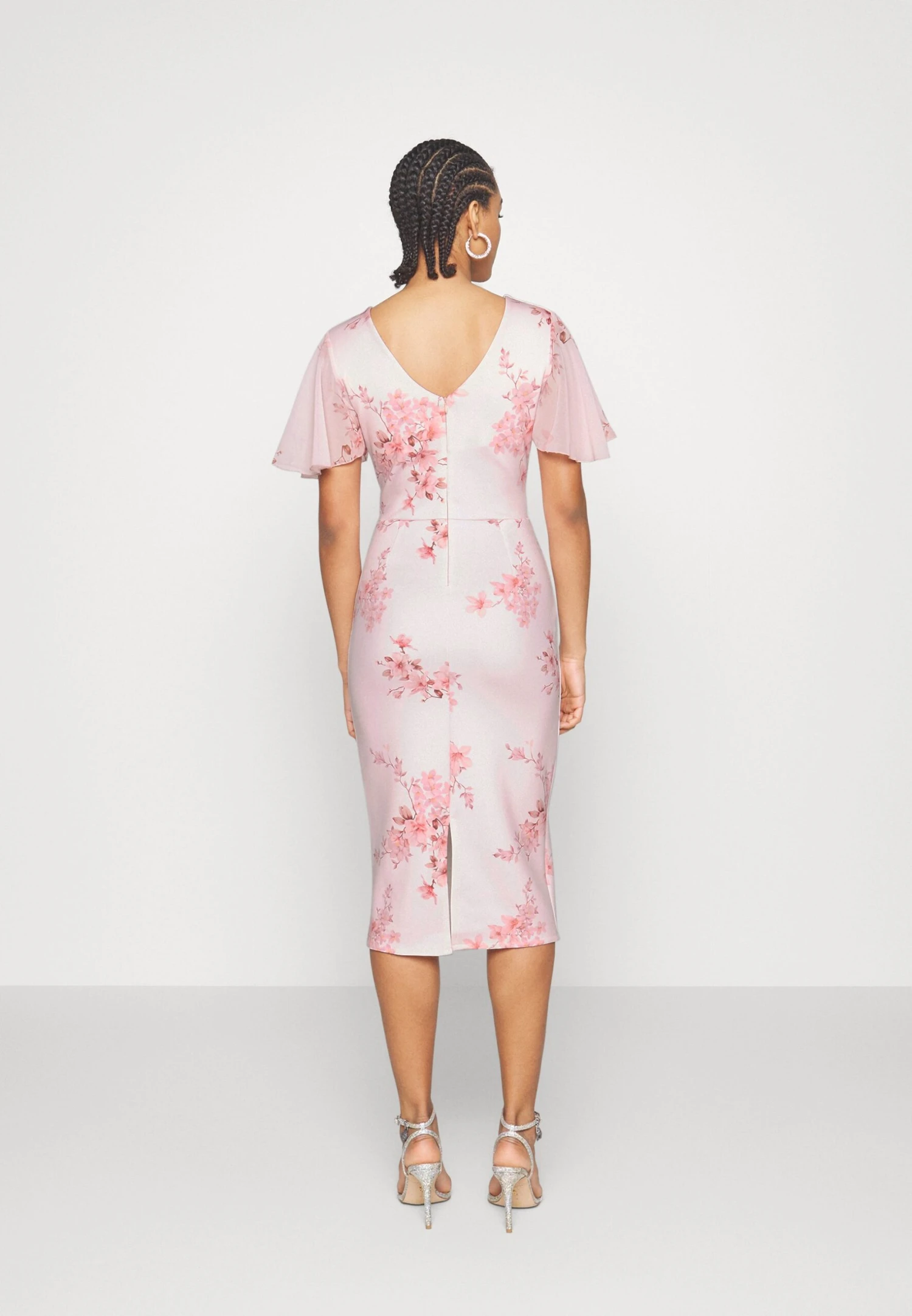 Wal G Wedding Jamie Flare Sleeve Midi - Shift Dress - Pink - Image 3