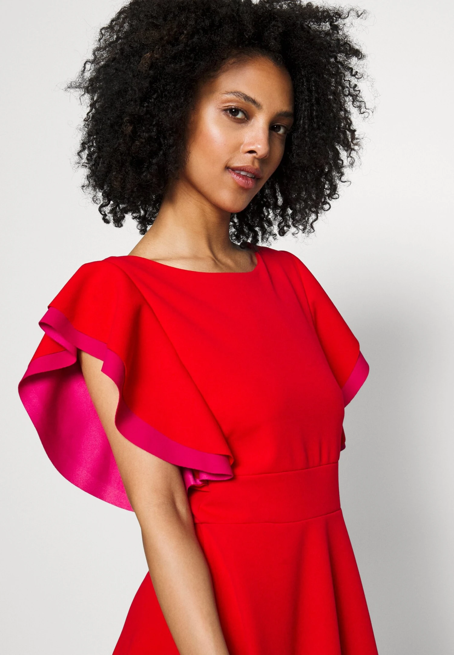 Max Ruffle Skater - Cocktail Dress / Party Dress - Red/Fuchsia - Image 6