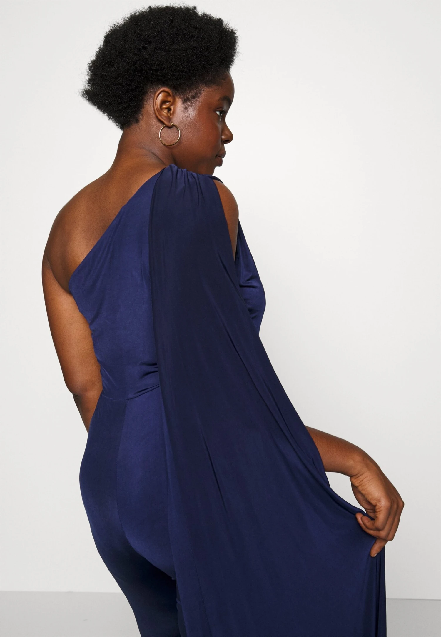 Holly Cape Sleeve - Jumpsuit - Navy Blue - Image 4