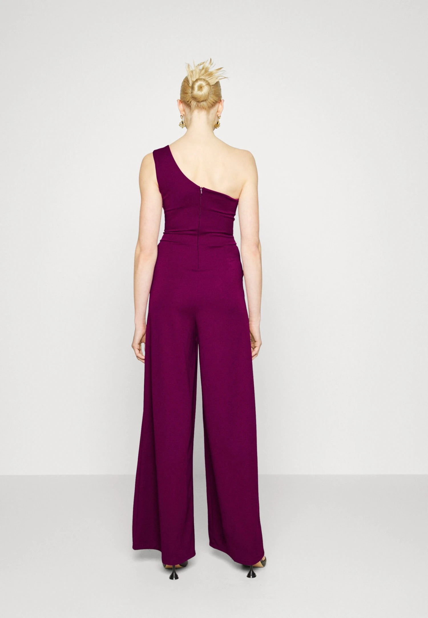 Fleur One Shoulder- Jumpsuit - Plum - Image 3