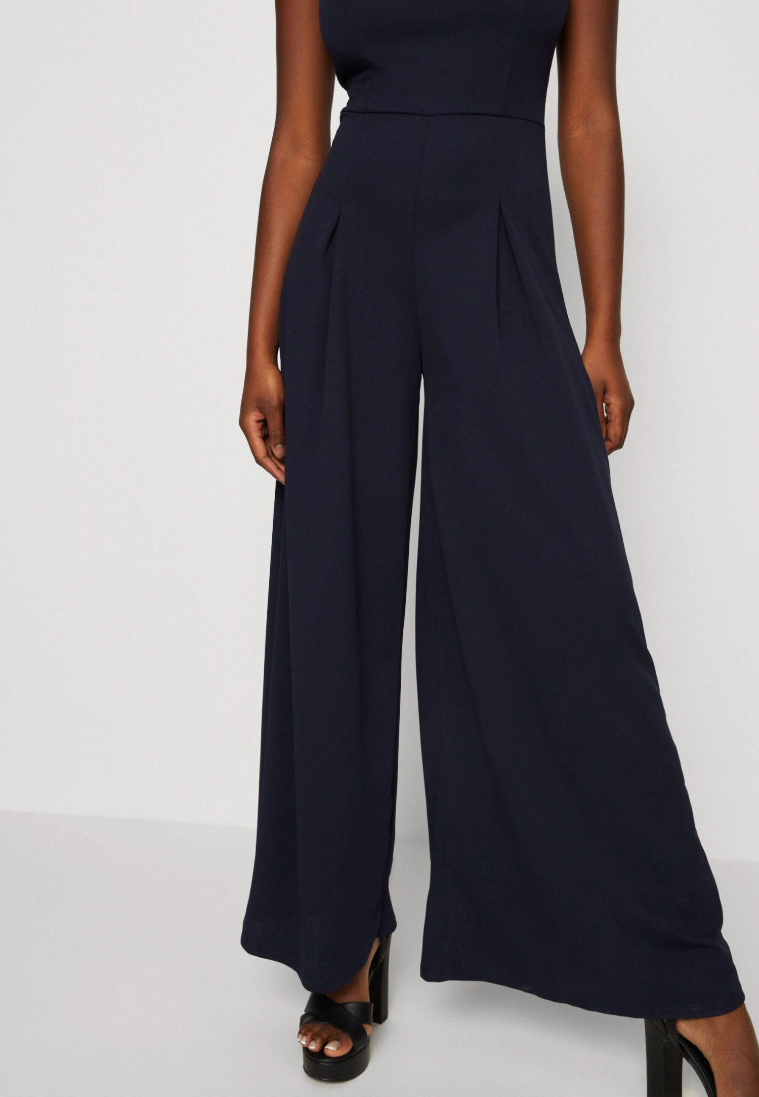 Wal G Rian Wide Leg Pleat - Jumpsuit - Navy Blue - Image 6