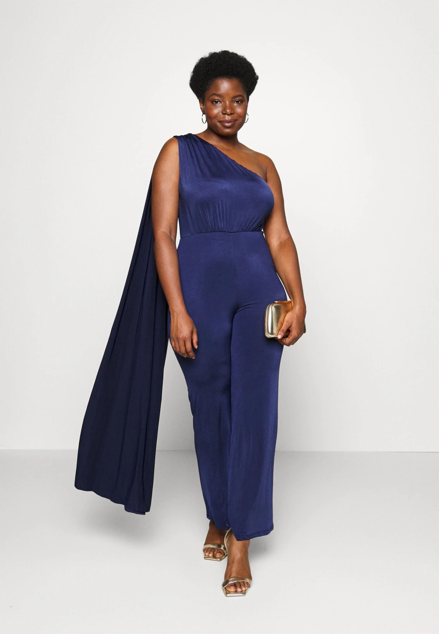 Holly Cape Sleeve - Jumpsuit - Navy Blue - Image 2