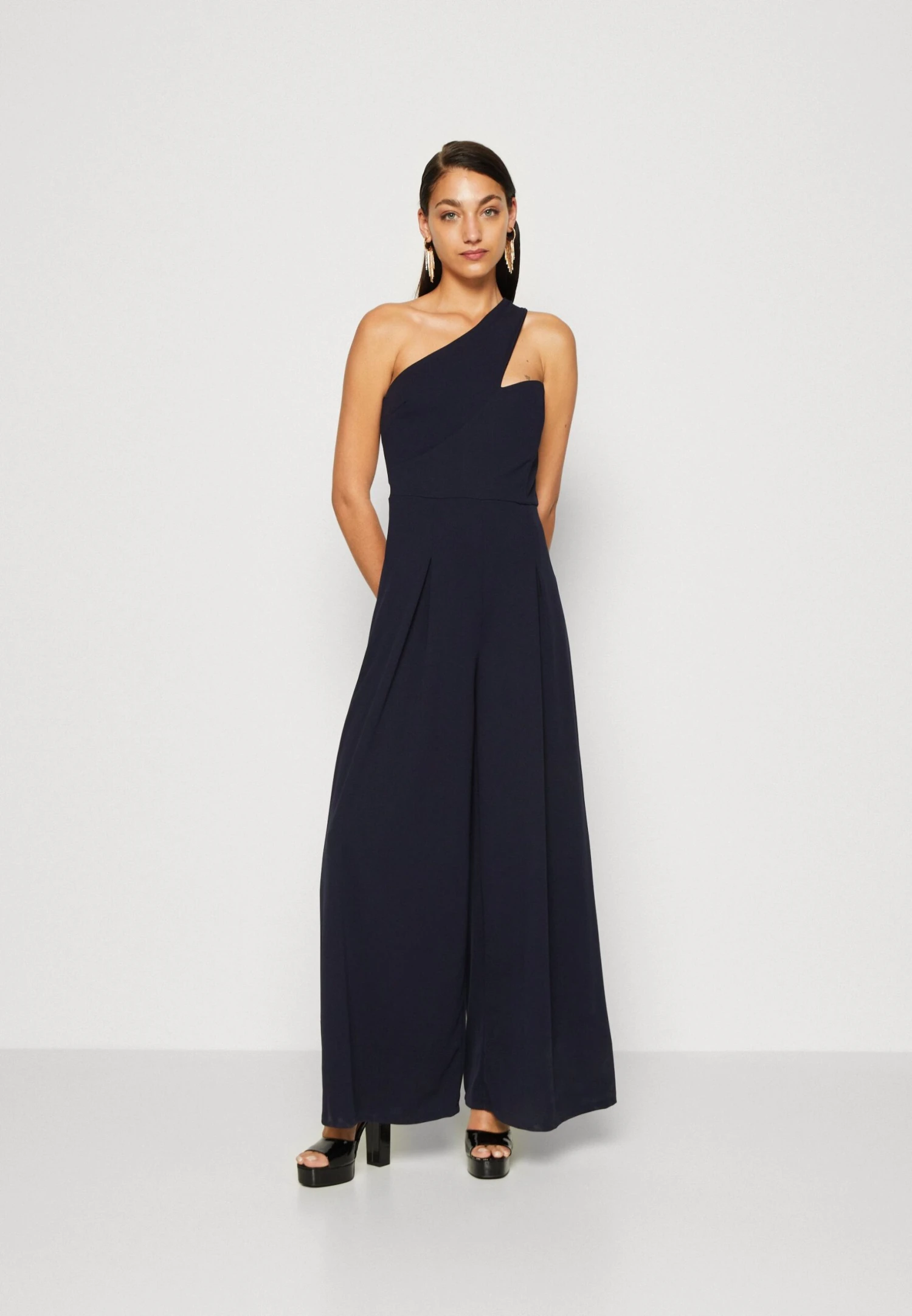 Wal G Eli One Shoulder - Jumpsuit - Navy Blue