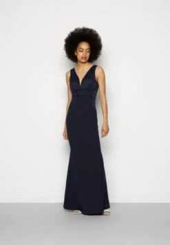 Wal G Taylor V Neck Dress - Occasion Wear - Navy Blue