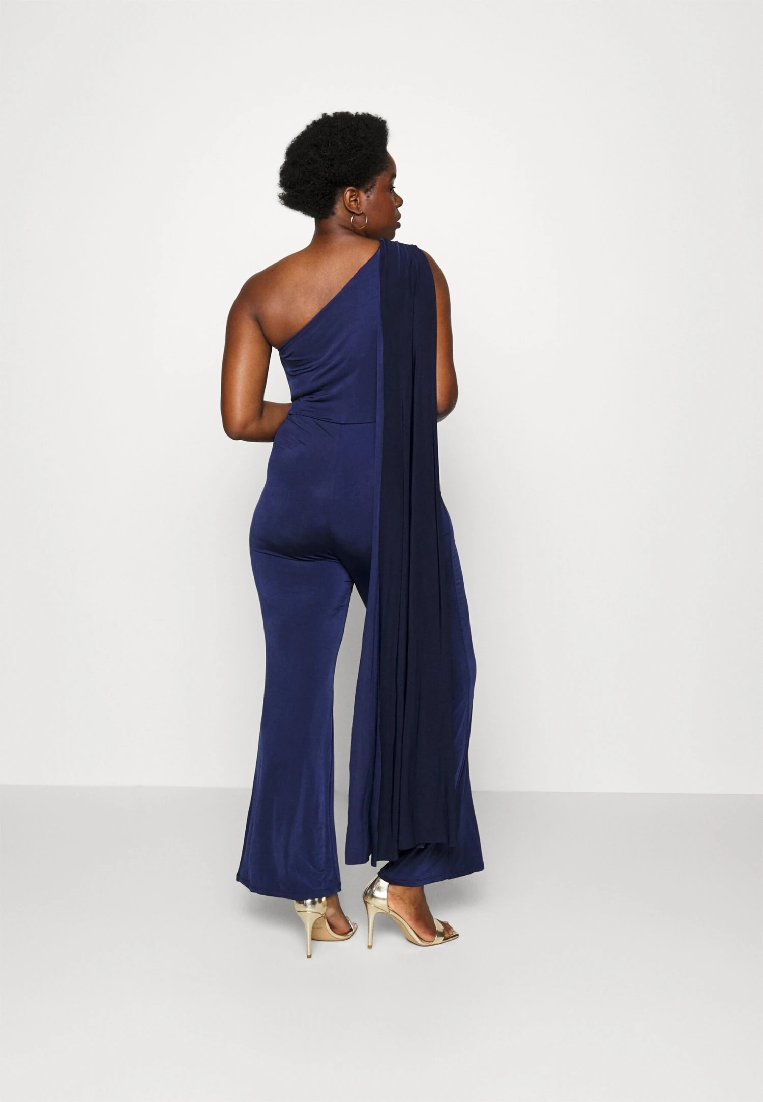 Holly Cape Sleeve - Jumpsuit - Navy Blue - Image 3
