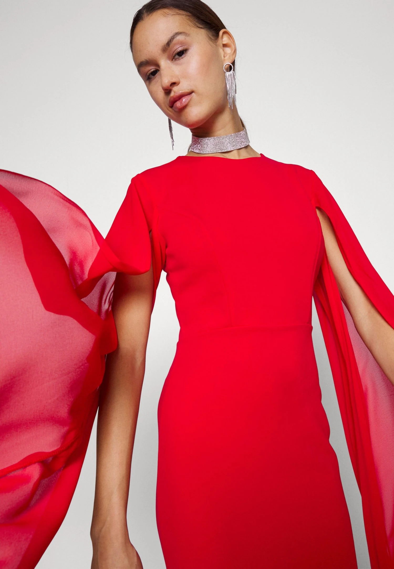 Wal G Holly Sleeve Dress - Cocktail Dress / Party Dress - Red - Image 5