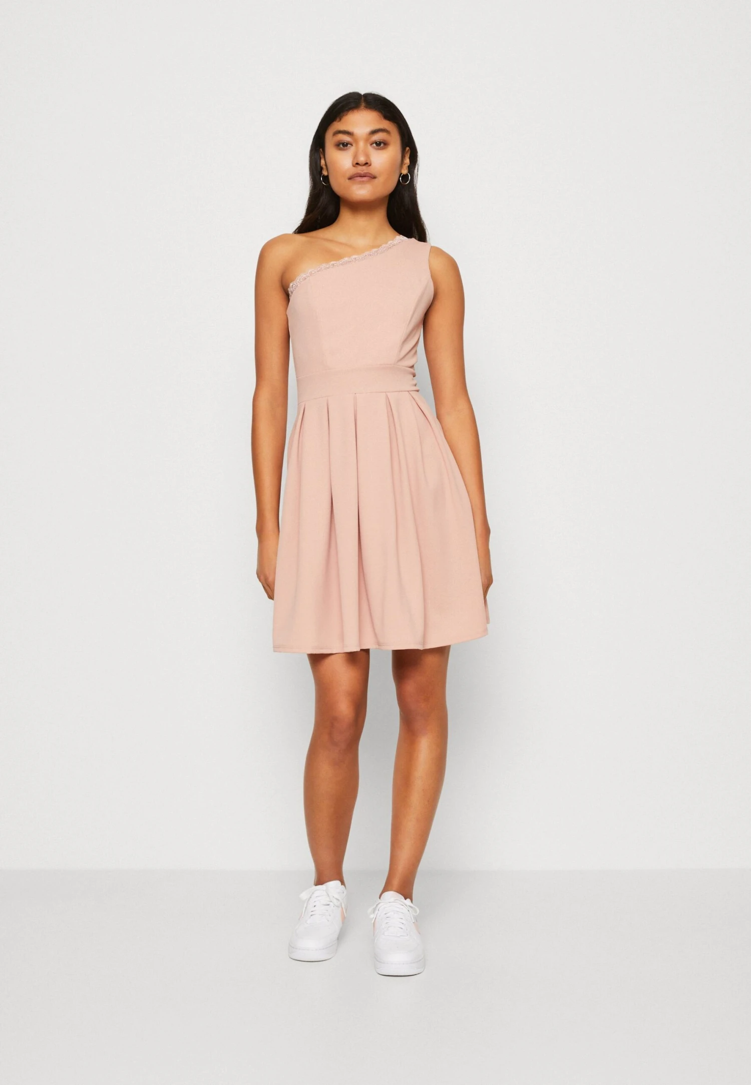Wal G Vanya One Shoulder Skater Dress - Jersey Dress - Blush Pink