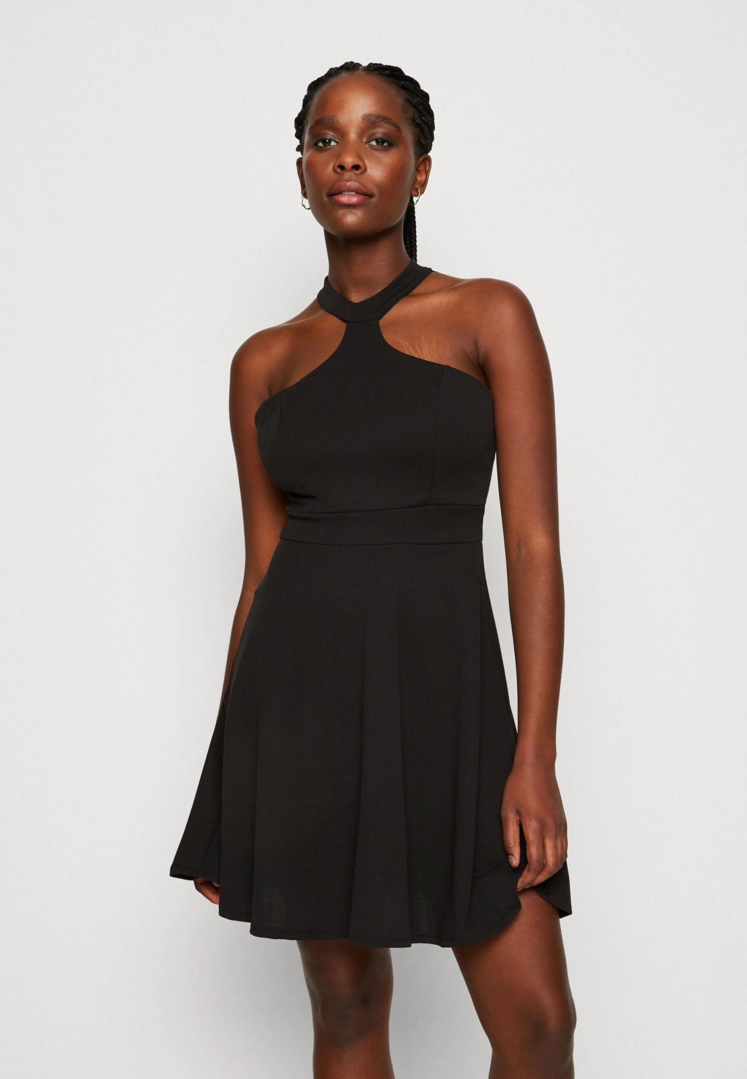 Wal G Jonny Curve Skater - Jersey Dress - Black