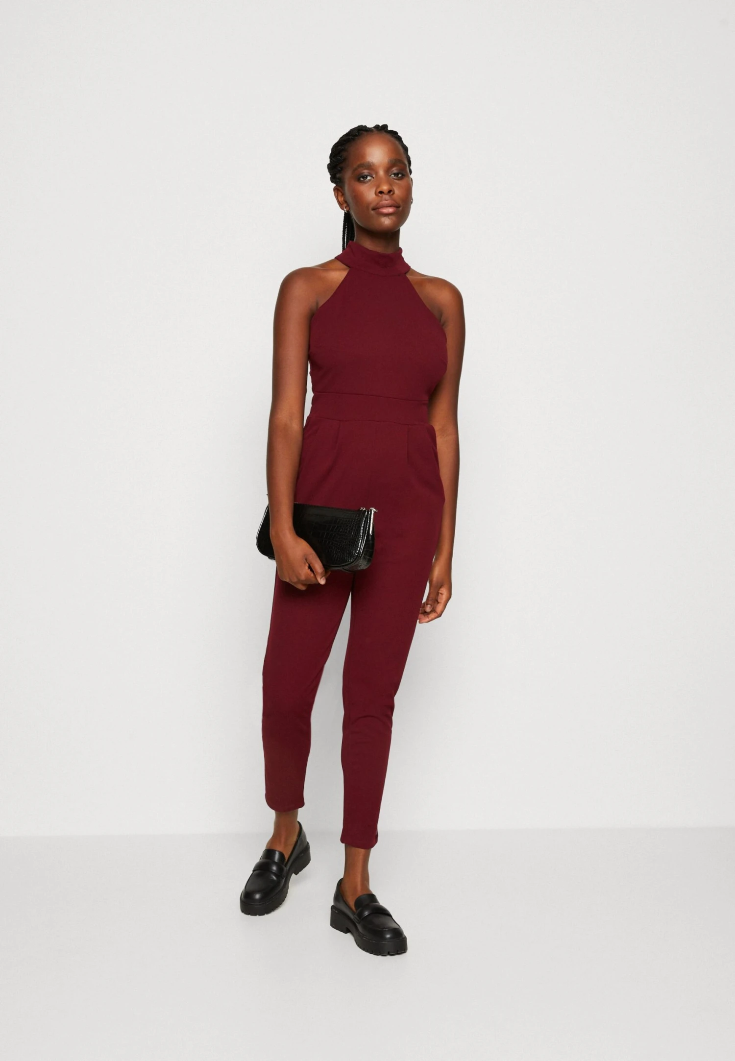 Wal G Violet Halter - Jumpsuit - Wine - Image 2