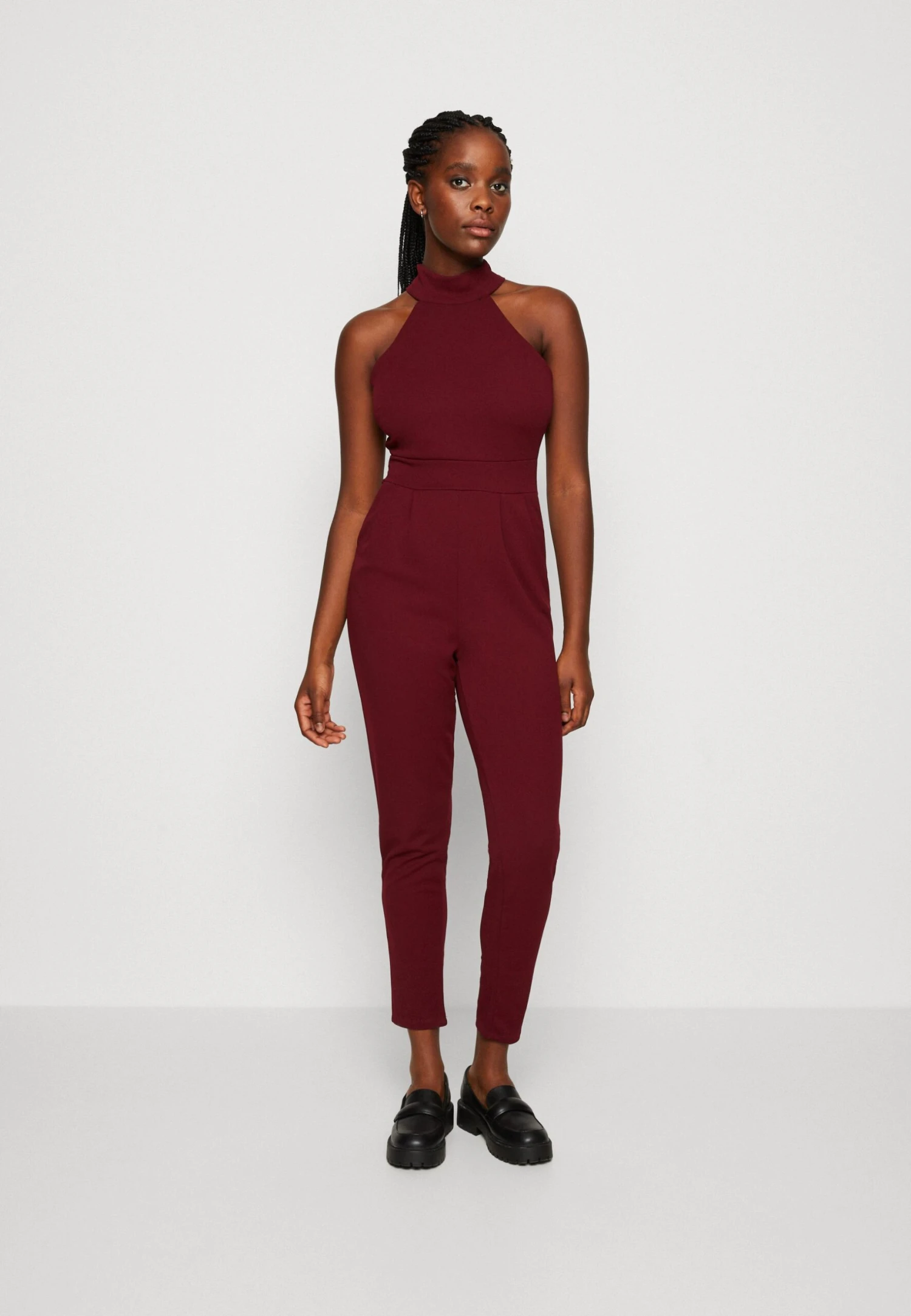 Wal G Violet Halter - Jumpsuit - Wine