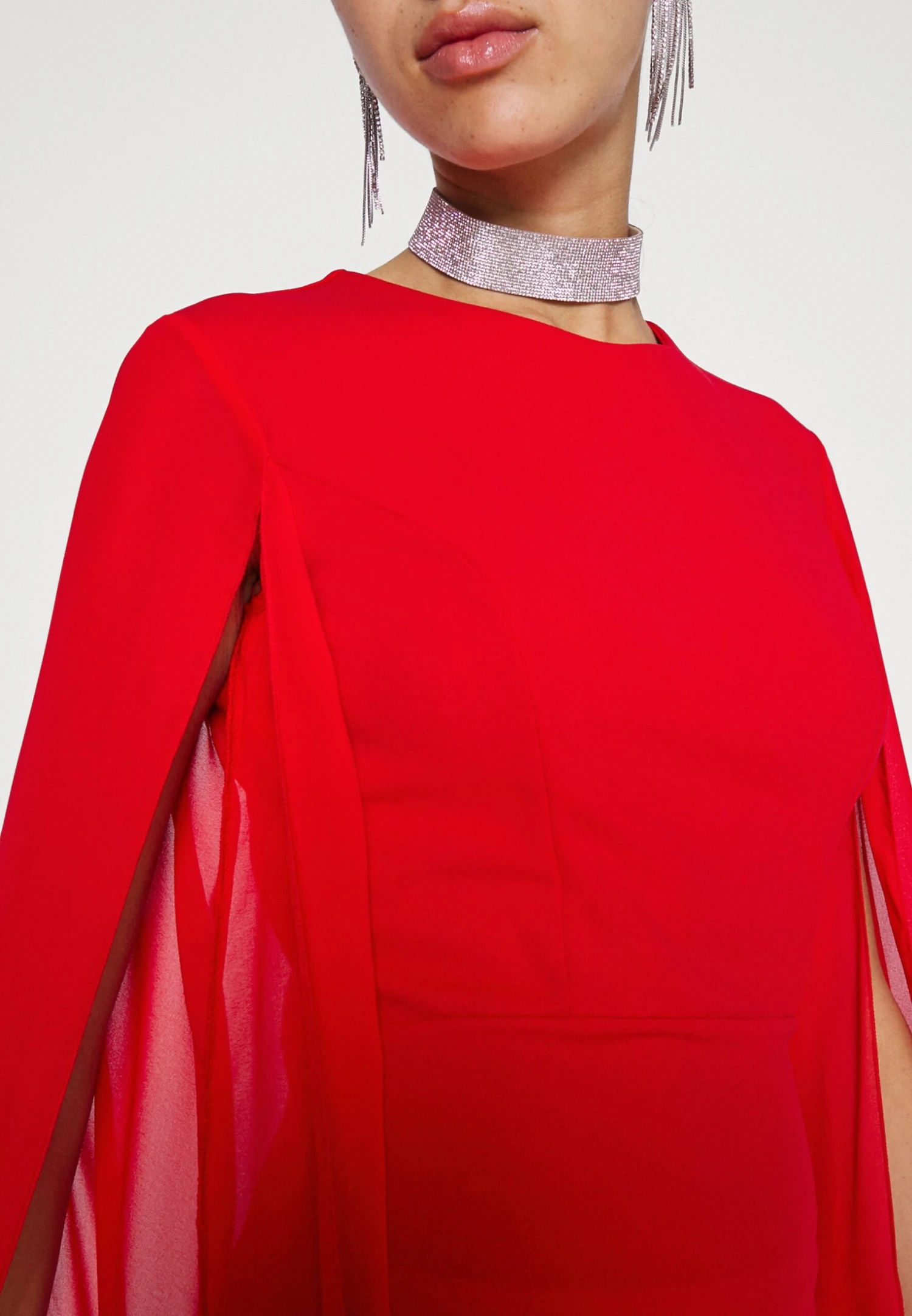 Wal G Holly Sleeve Dress - Cocktail Dress / Party Dress - Red - Image 7