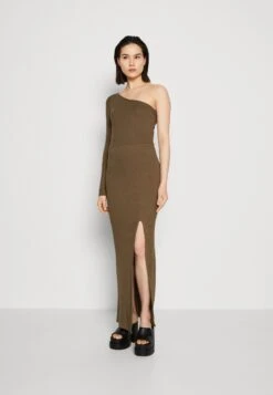 Wal G Party Ash One Shoulder Maxi - Jersey Dress - Khaki Green