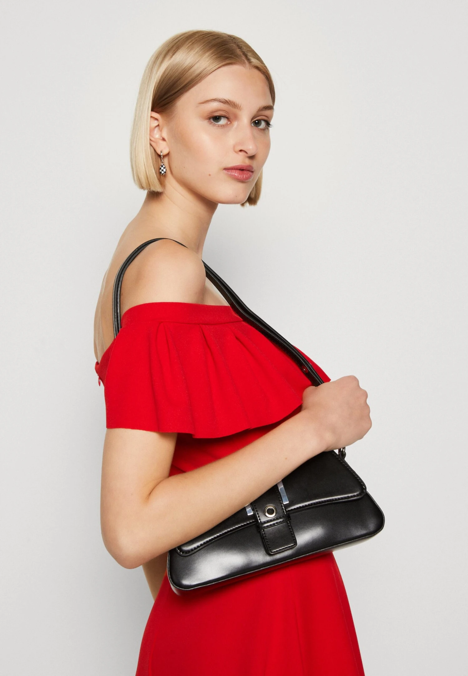 Wal G Alexa Ruffle Skater - Jersey Dress - Red - Image 4