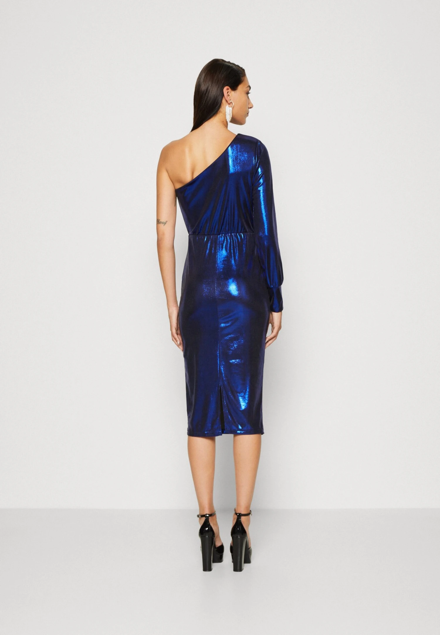 Wal G Hali One Sleeve Midi - Cocktail Dress / Party Dress - Electric Blue - Image 3