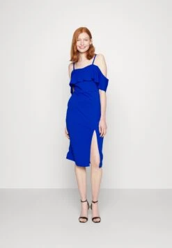 Wal G Belville Strappy Midi Dress - Cocktail Dress / Party Dress - Electric Blue