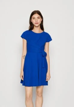 Wal G Milly Knot Ruffle Skater - Jersey Dress - Electric Blue