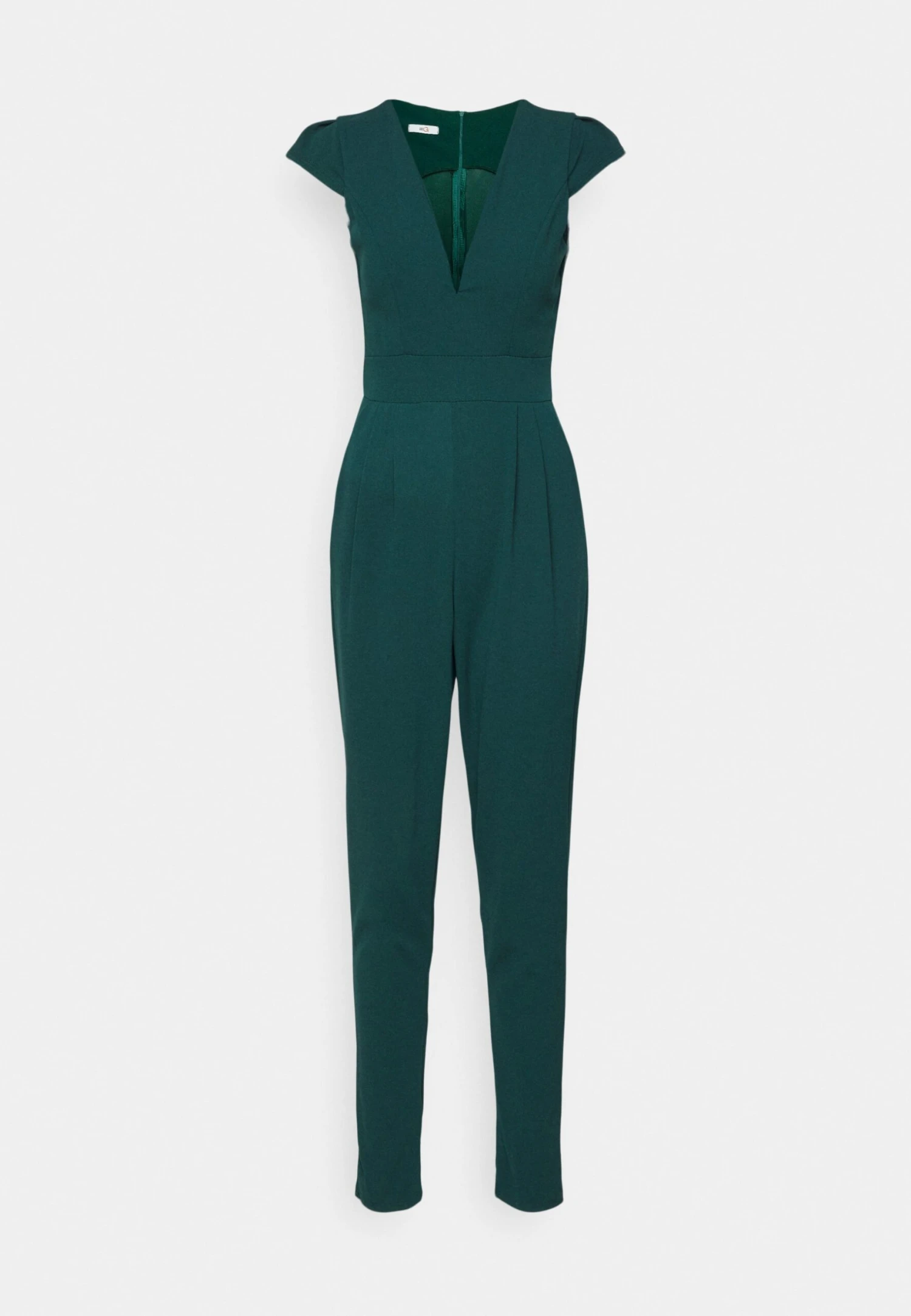 Wal G Short Sleeve V Neck - Jumpsuit - Forest Green - Image 6