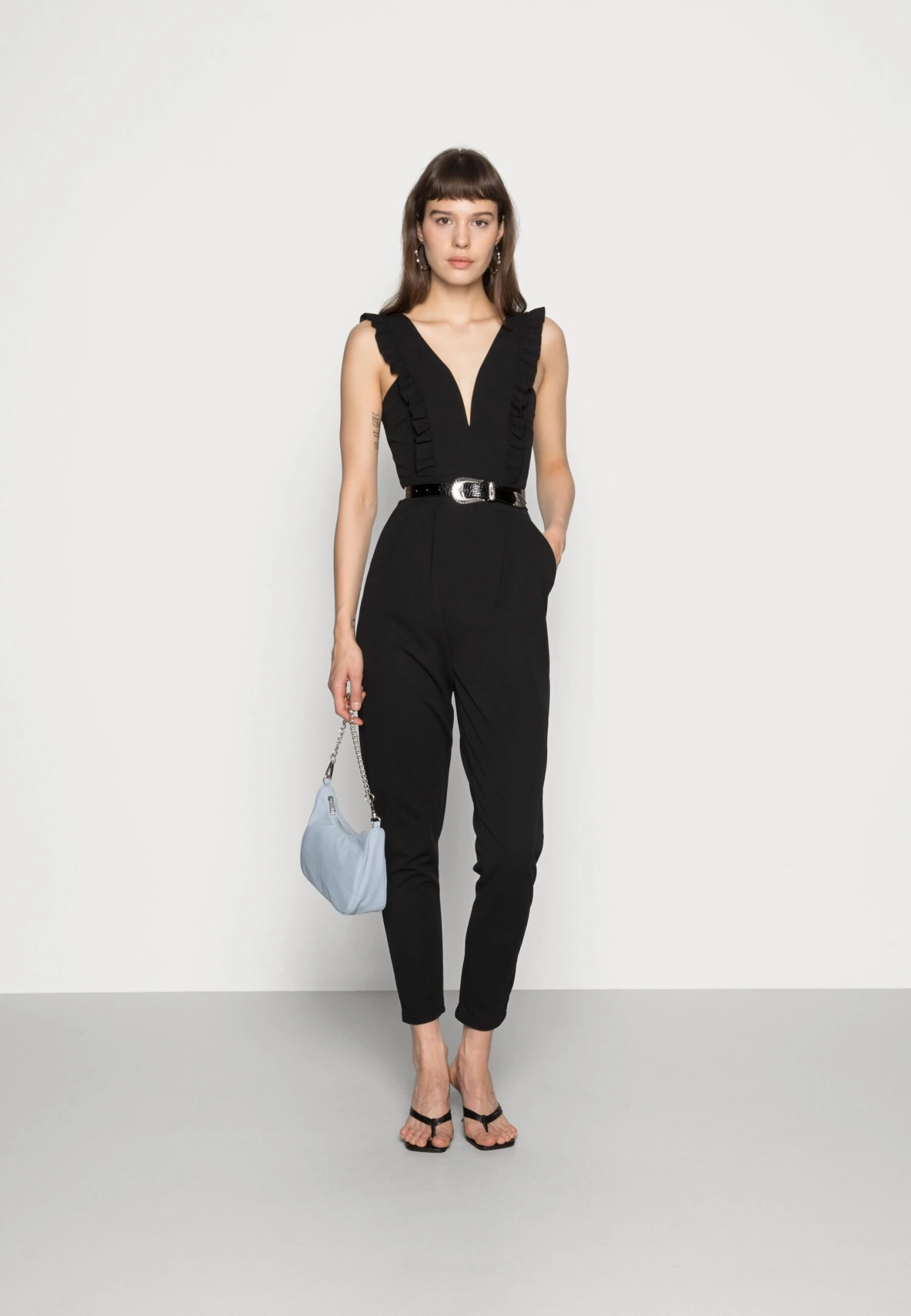 Wal G Rayna Ruffled- Jumpsuit - Black - Image 2