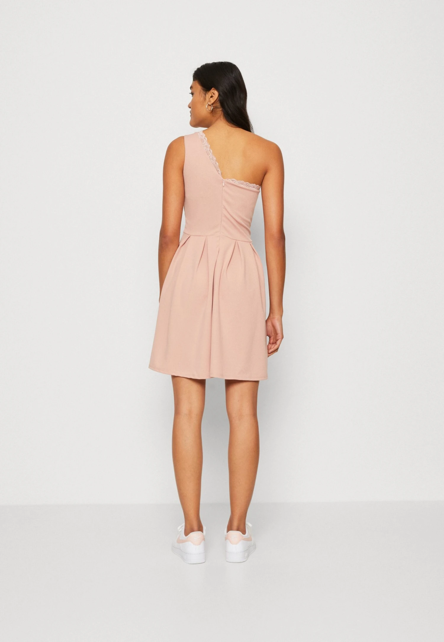 Wal G Vanya One Shoulder Skater Dress - Jersey Dress - Blush Pink - Image 3