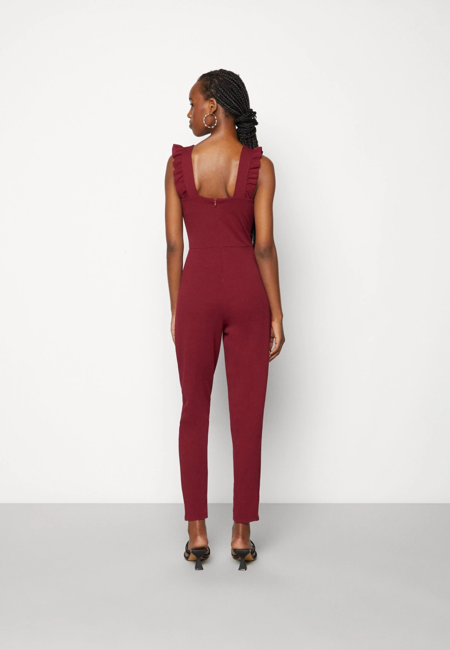 Wal G Rayna Ruffled- Jumpsuit - Berry Wine - Image 3