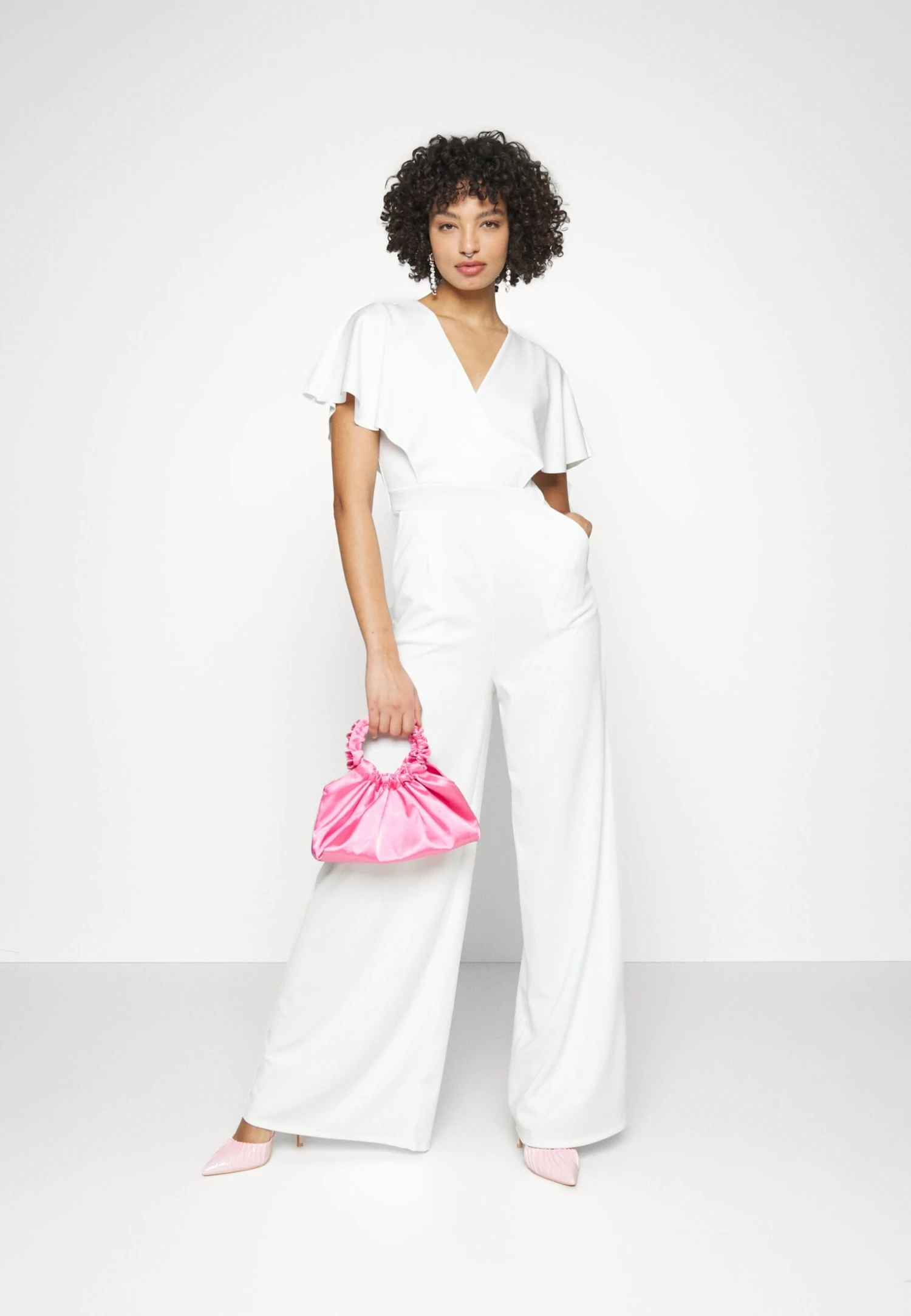 Wedding Betty V Neck Wrap - Jumpsuit - White - Image 2