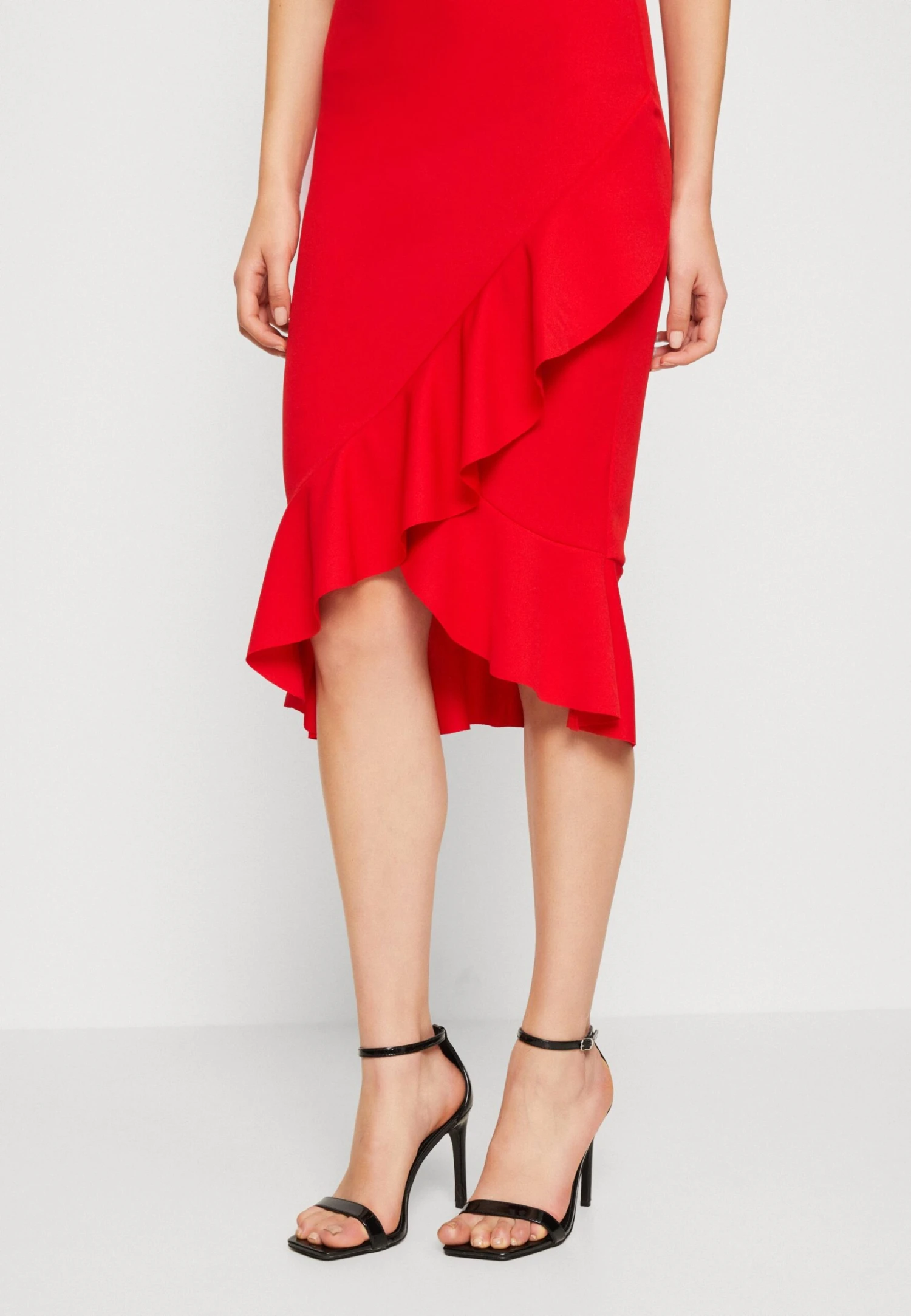 Wal G Vallery Ruffle Midi - Jersey Dress - Red - Image 6