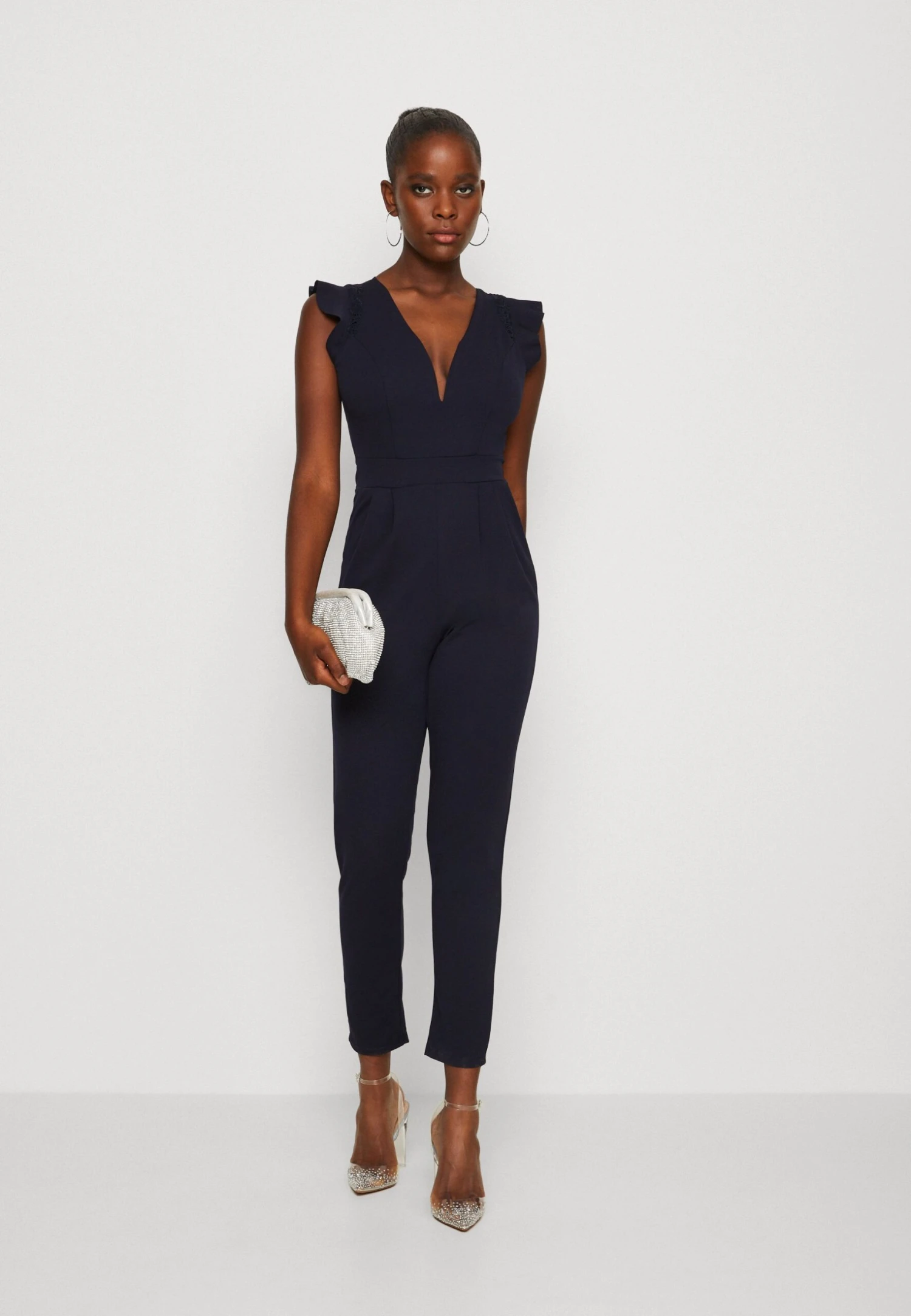 Wal G Ruffle With Back Insert - Jumpsuit - Navy Blue - Image 2