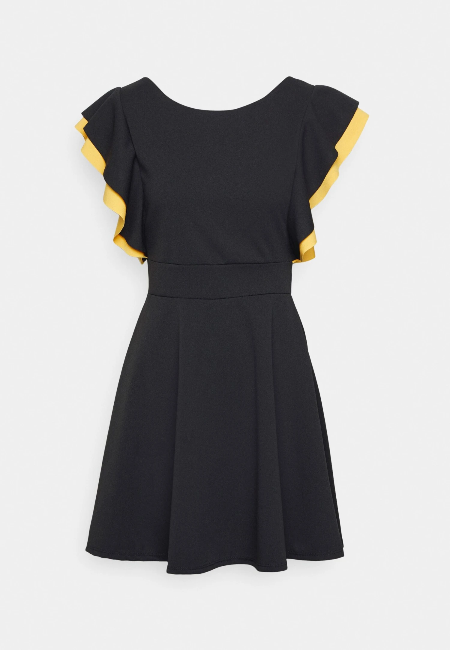 Max Ruffle Skater - Cocktail Dress / Party Dress - Black/Mustard - Image 4