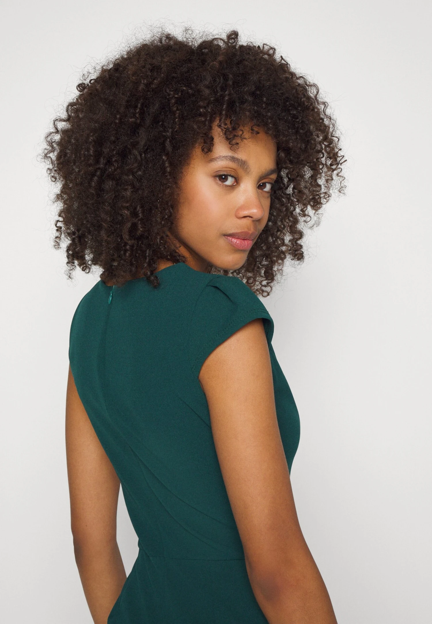 Wal G Short Sleeve V Neck - Jumpsuit - Forest Green - Image 5