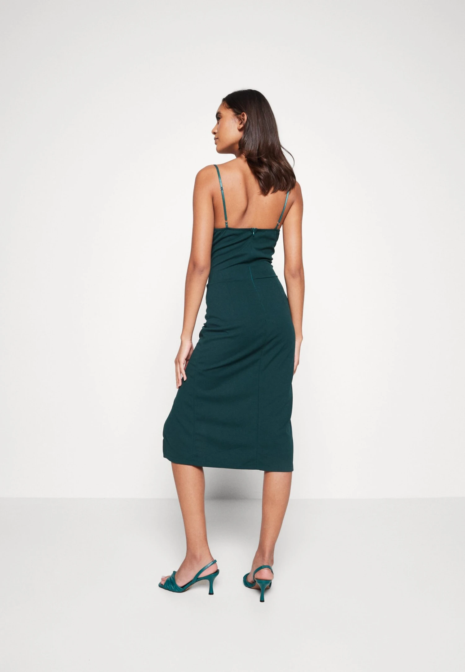 Wal G Tina Cut Out Midi Dress - Cocktail Dress / Party Dress - Forest Green - Image 3