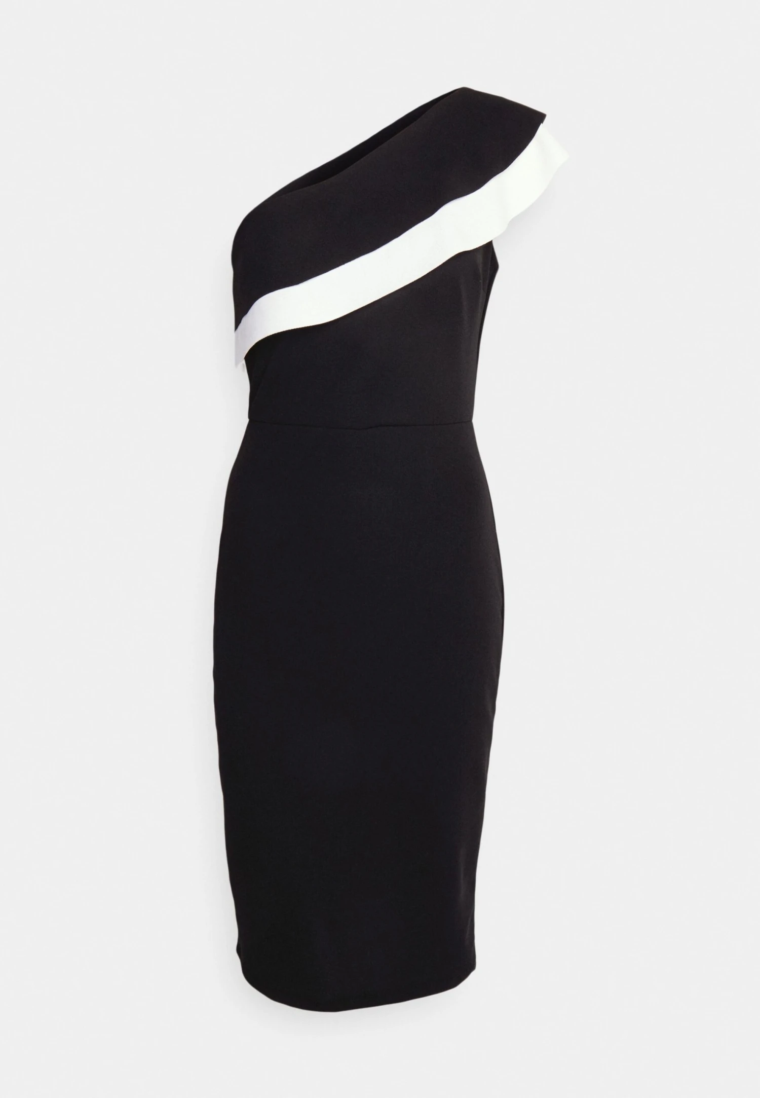 Wal G Smeena One Shoulder Midi - Jersey Dress - Black/White - Image 5
