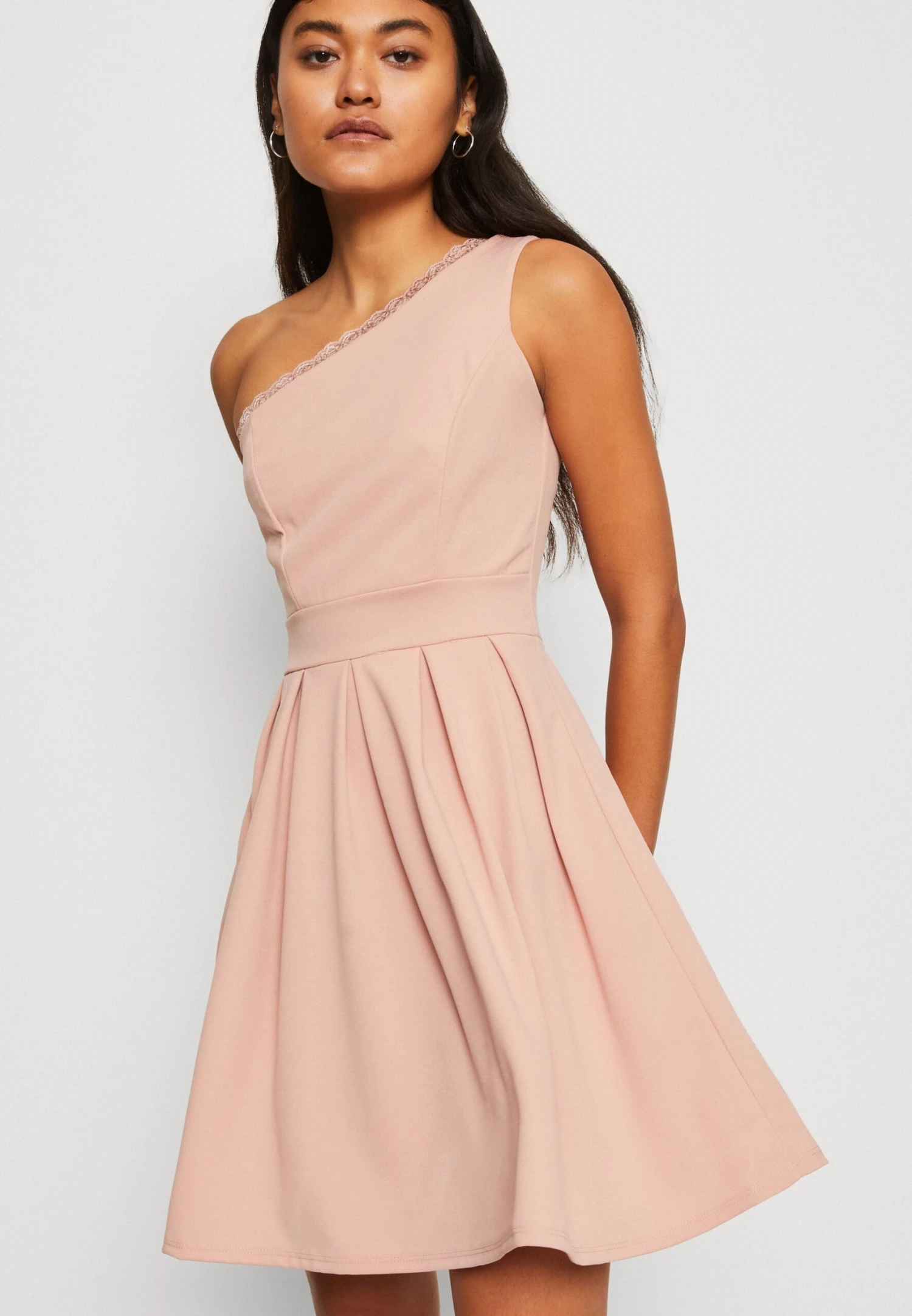 Wal G Vanya One Shoulder Skater Dress - Jersey Dress - Blush Pink - Image 4