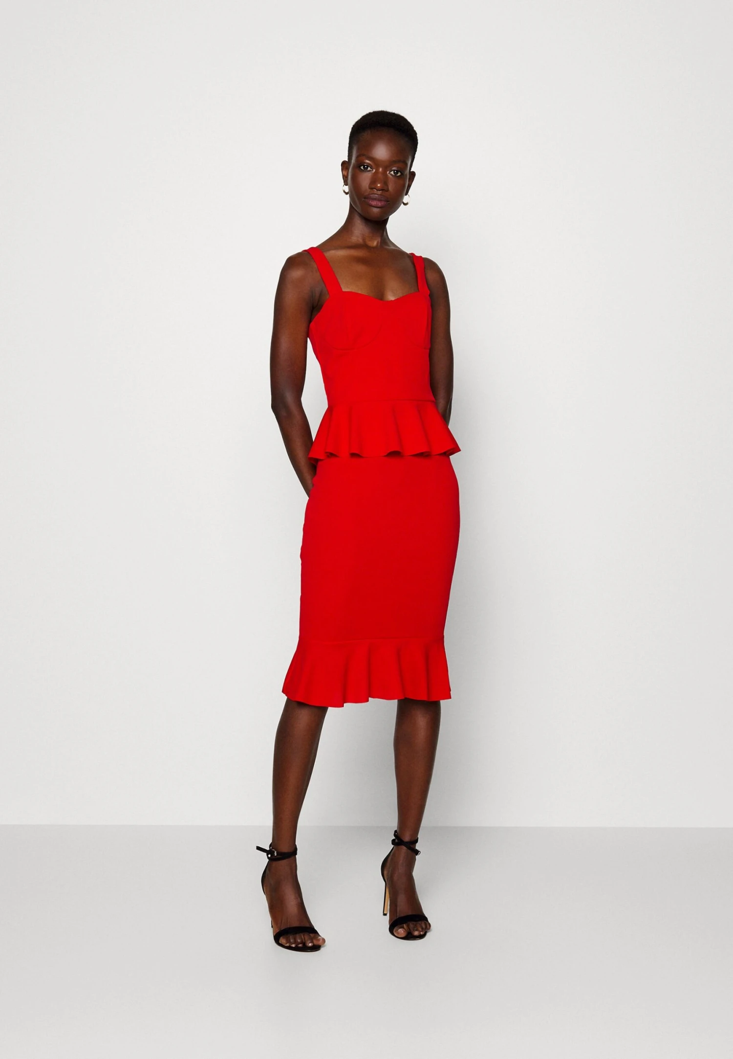 Jace Peplum Dress - Jersey Dress - Red - Image 2