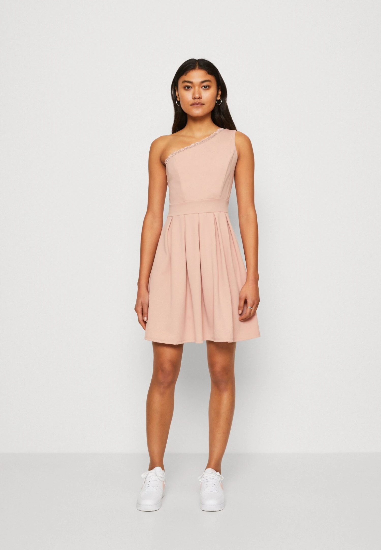 Wal G Vanya One Shoulder Skater Dress - Jersey Dress - Blush Pink - Image 2