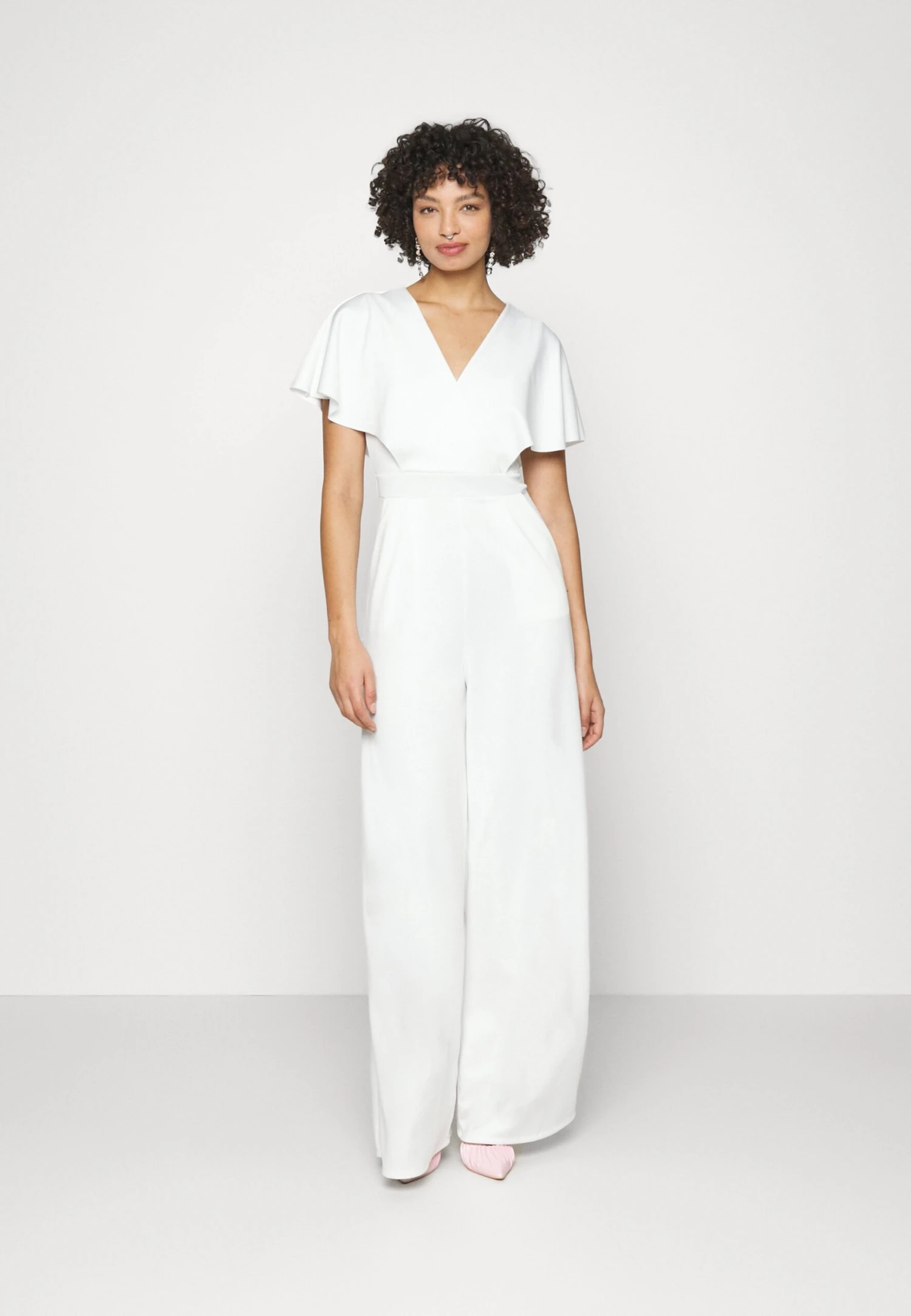Wedding Betty V Neck Wrap - Jumpsuit - White