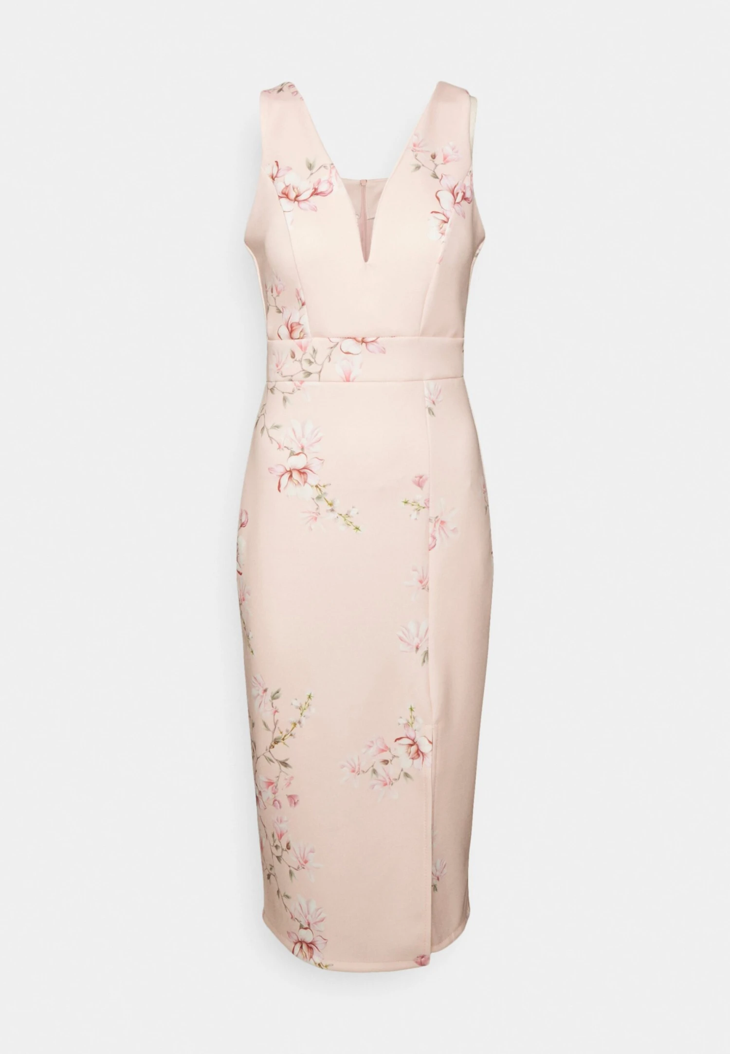 Wal G Wedding Alma V Neck Midi - Jersey Dress - Light Pink - Image 4
