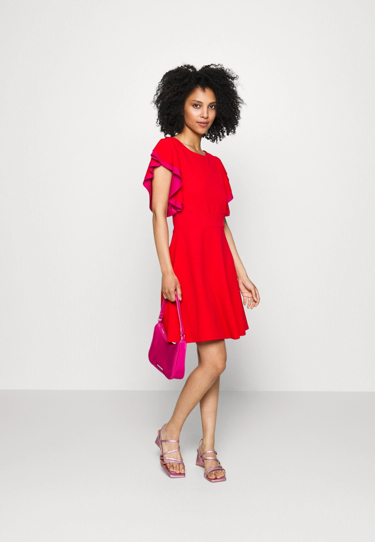 Max Ruffle Skater - Cocktail Dress / Party Dress - Red/Fuchsia - Image 2