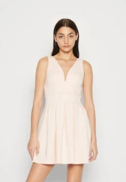 Wal G Wedding Lila V Neck Skater - Cocktail Dress / Party Dress - Peach
