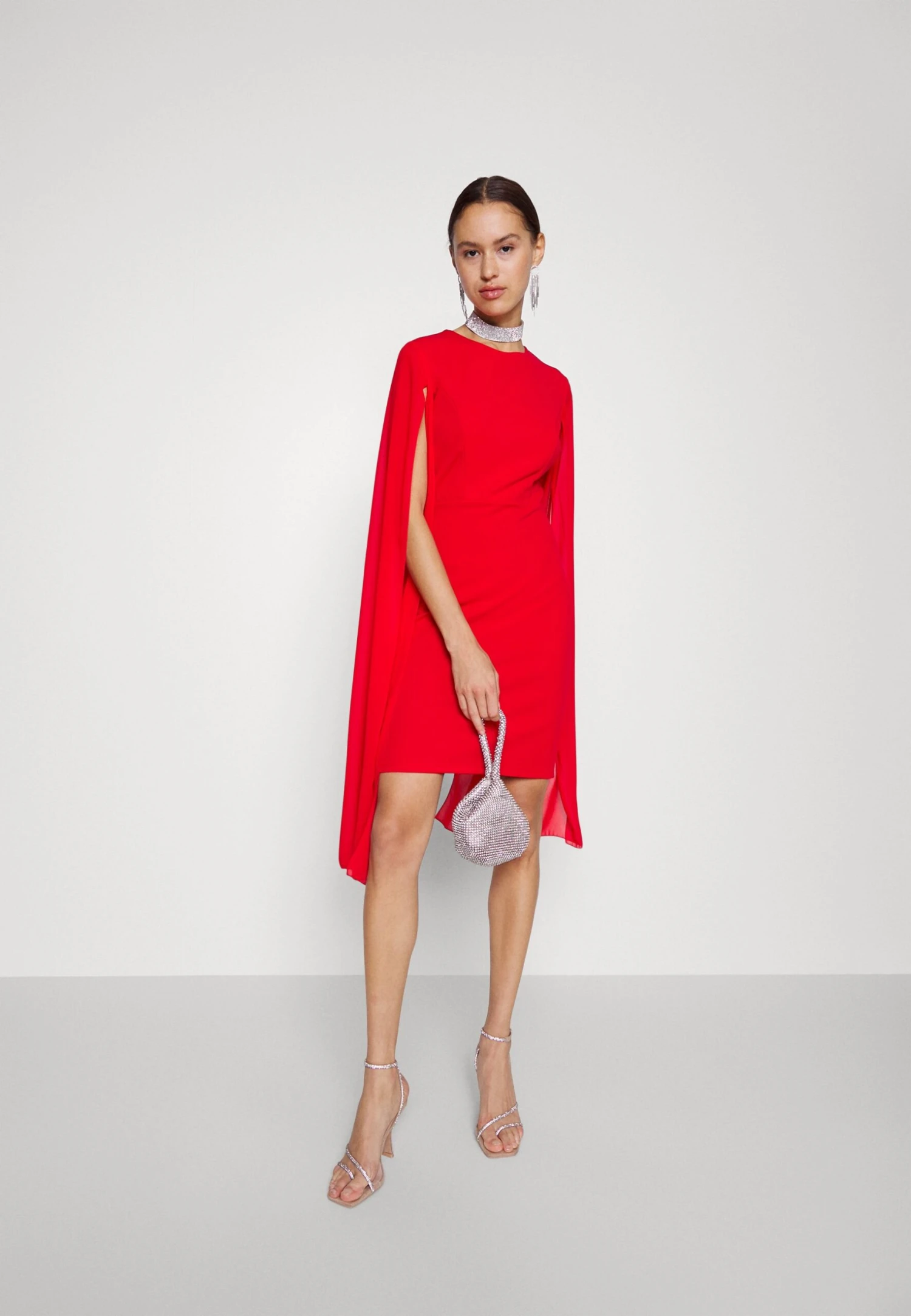 Wal G Holly Sleeve Dress - Cocktail Dress / Party Dress - Red - Image 2