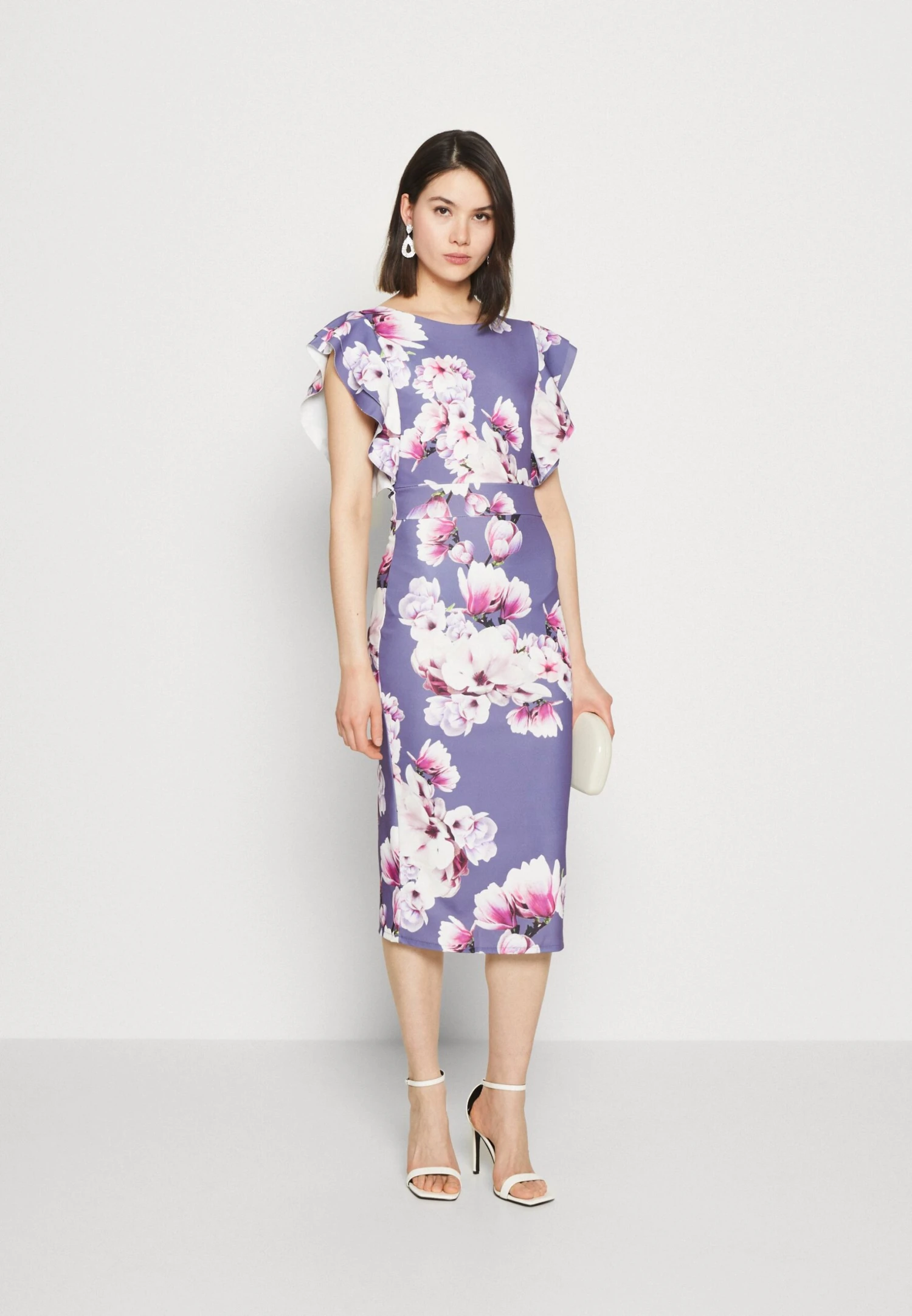 Wal G Diana Ruffle Sleeve Midi Dress - Jersey Dress - Purple - Image 2