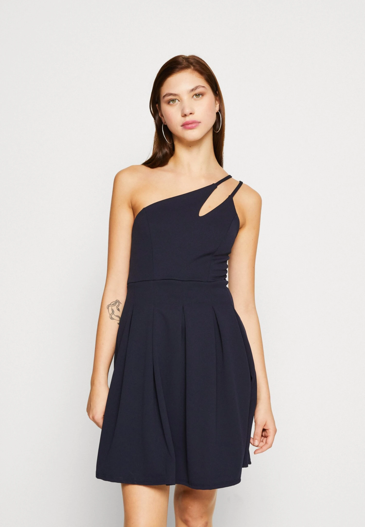 Wal G Reily Strap Skater - Jersey Dress - Navy Blue