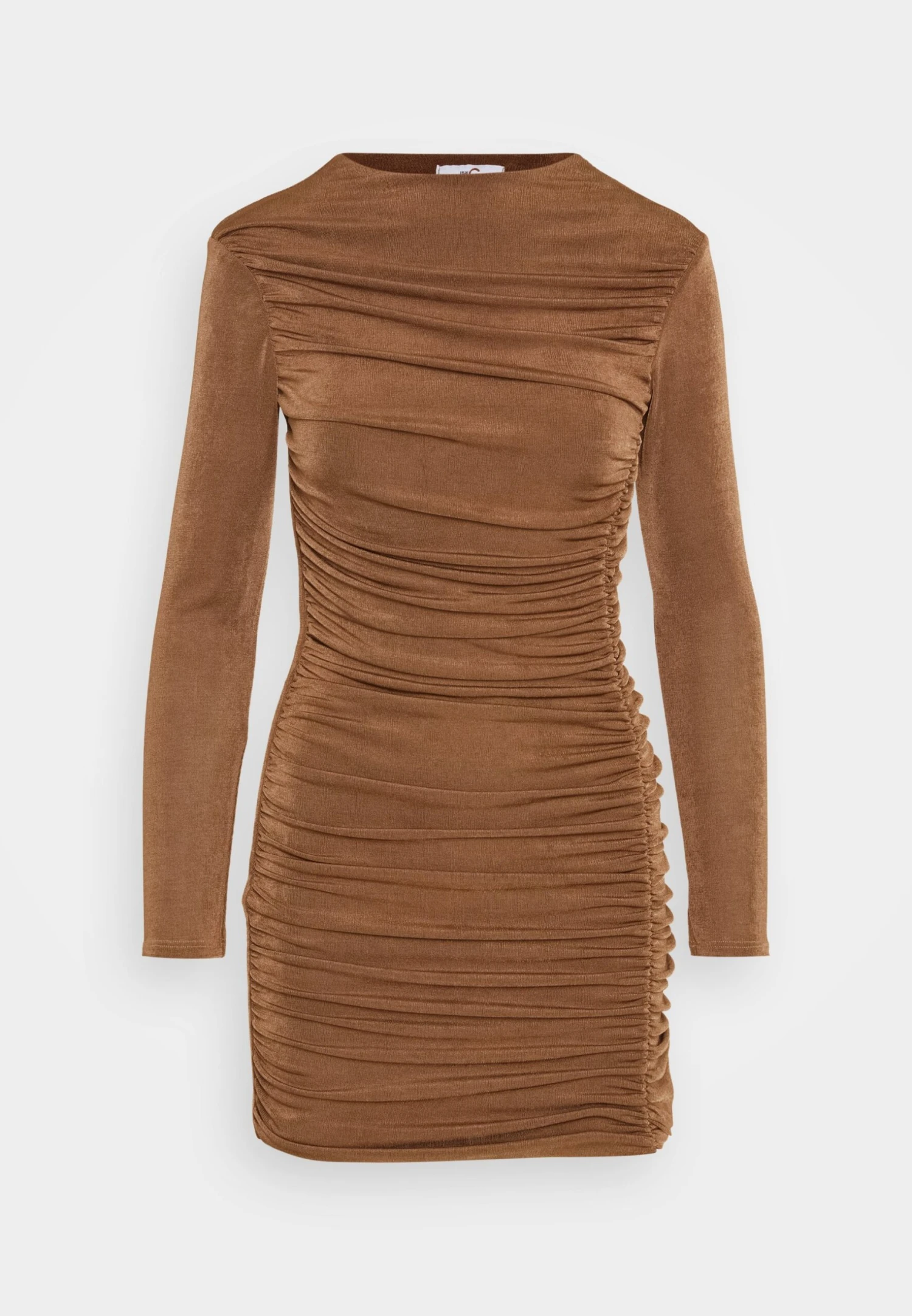 Wal G Ben Rouched Mini - Jersey Dress - Chocolate - Image 5