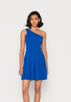 Wal G Frieda One Shoulder Skater Dress - Cocktail Dress / Party Dress - Electric Blue