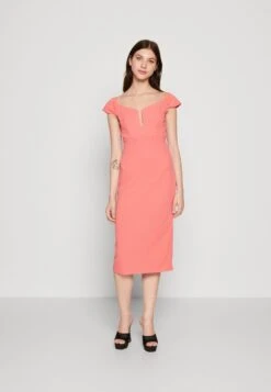 Wal G Saira Midi - Shift Dress - Coral