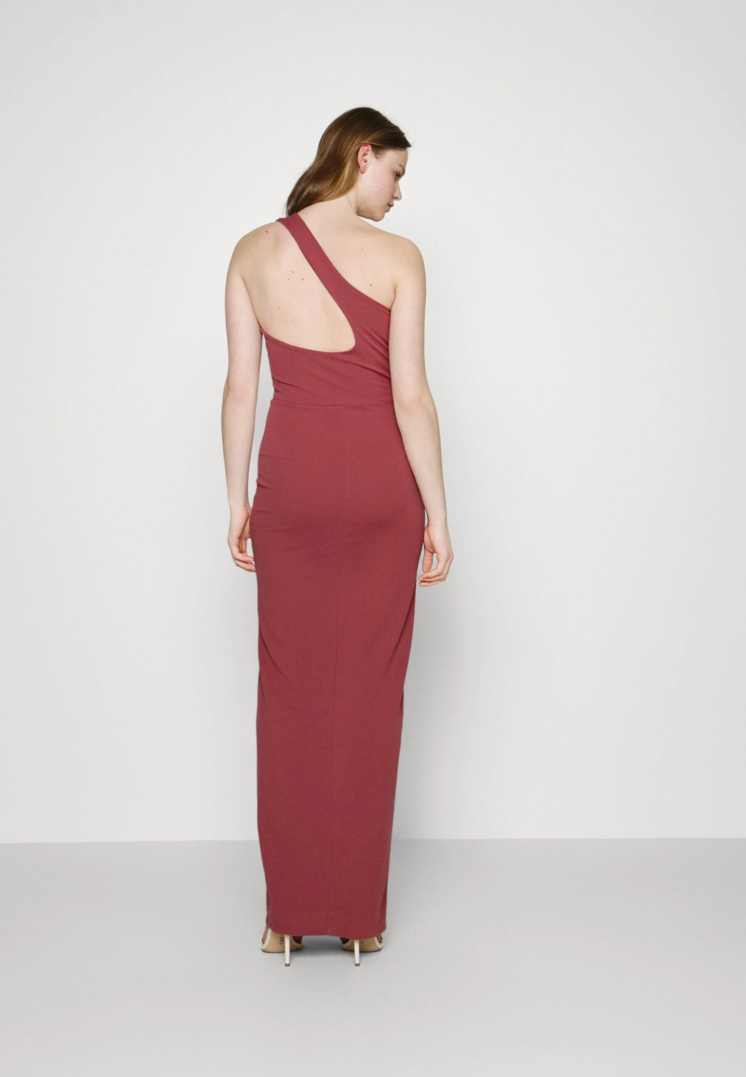 Wal G Treema One Sleeve Maxi - Jersey Dress - Dark Mauve Pink - Image 3