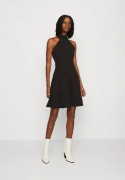 Wal G Annie Halter Skater - Jersey Dress - Black