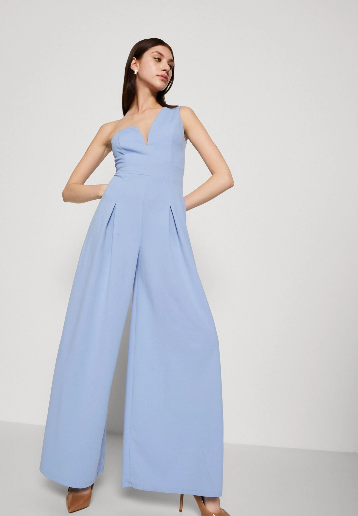 Wal G Gigi Wide Leg Pleat - Jumpsuit - Powder Blue - Image 4