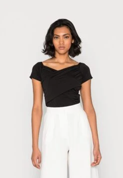 Wal G Hallieoff The Shoulder Body Suit - Basic T-Shirt - Black