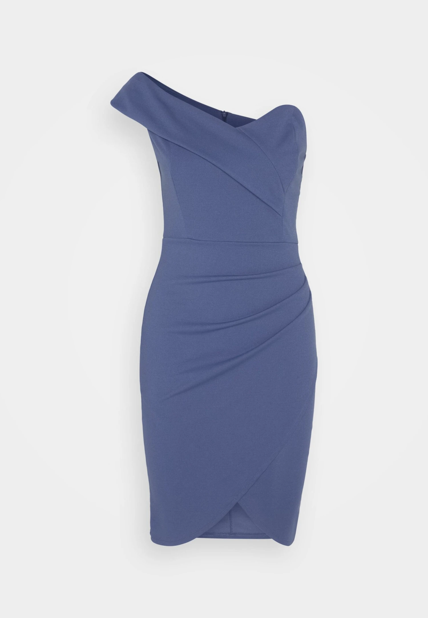 Wal G Milly One Shoulder Dress - Jersey Dress - Denim Blue - Image 5